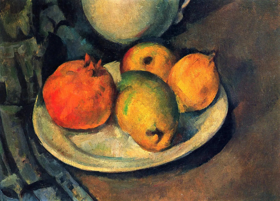 ทับทิมและลูกแพร์ในจาน - Paul Cézanne