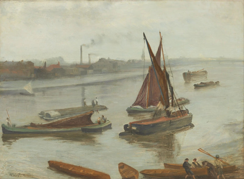 เทาและเงิน: Old Battersea Reach - James Abbott McNeill Whistler