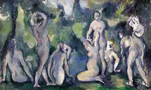 กลุ่มหญิงสาวเล่นน้ำ - Paul Cézanne