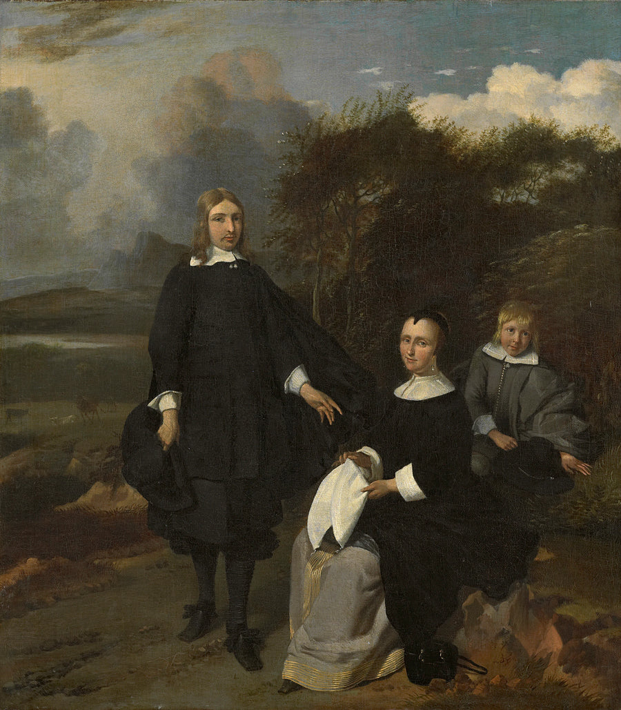 Groupe familial dans un paysage - Barend Graat