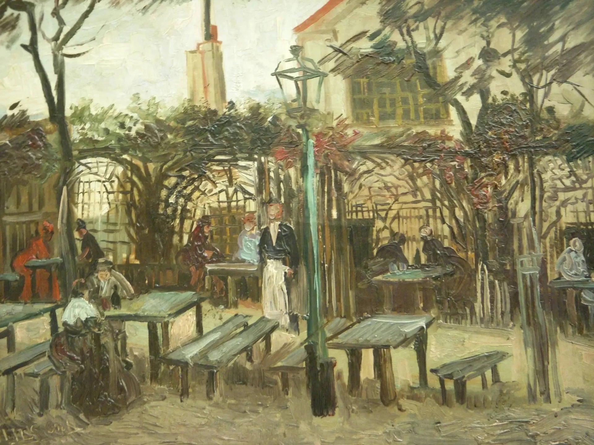 La Guinguette à Montmartre F238 — terrasse peinte par Vincent van Gogh