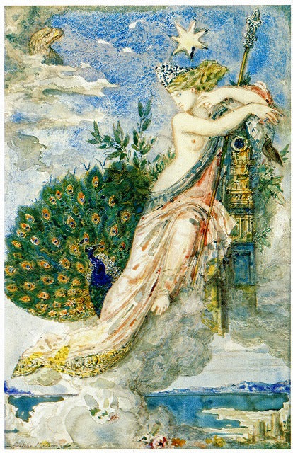 Le Paon se plaignant à Junon, peinture de Gustave Moreau