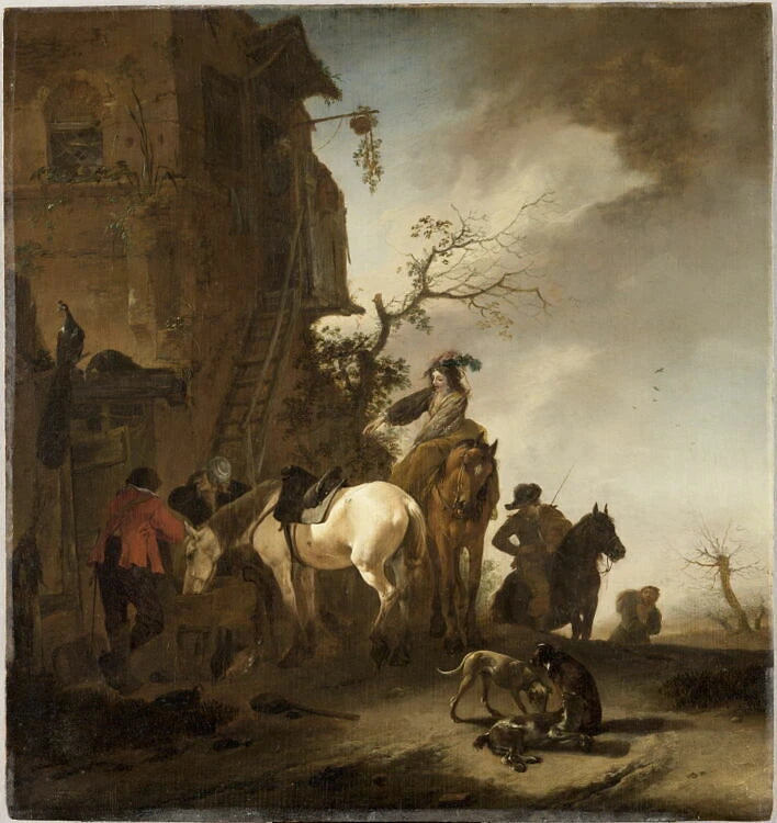 Halte de chasseurs et de cavaliers - Philips Wouwerman