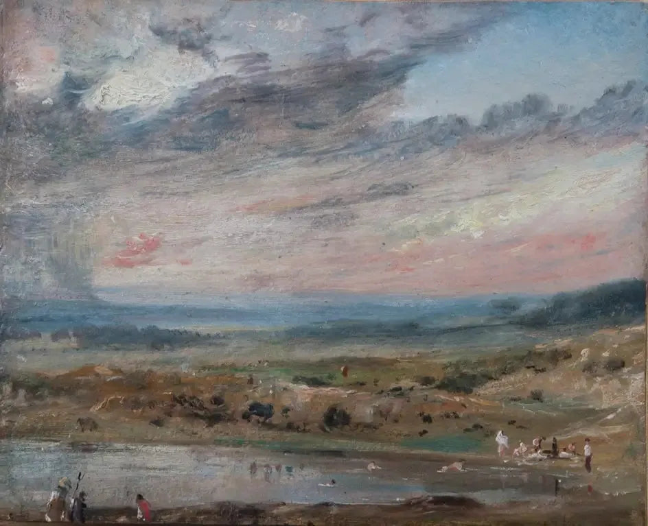 Hampstead Heath, avec étang et baigneurs - John Constable image 1 reproduction d’œuvre d’art à l’huile