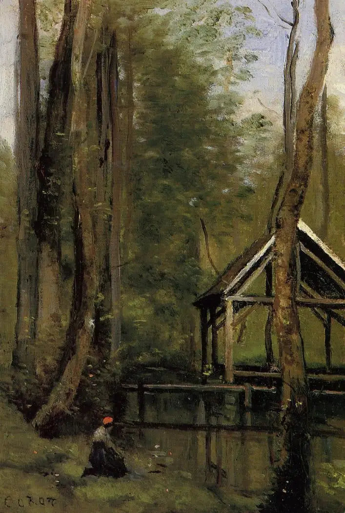 โรงเก็บเรือประมงที่ Mothois ใกล้ Gournay-en-Brais - Jean-Baptiste Camille Corot