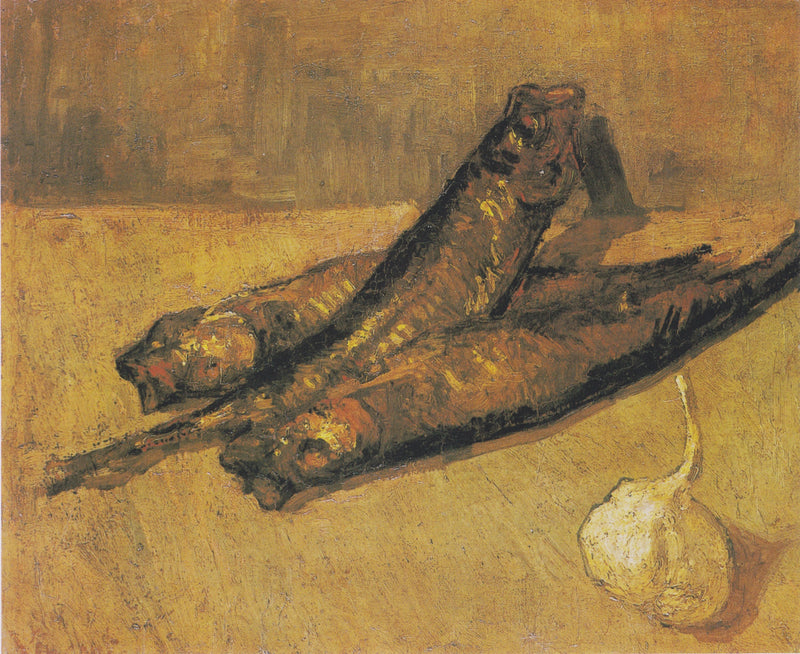 ภาพนิ่งพร้อมกระเทียมและหัวหอม - Vincent van Gogh