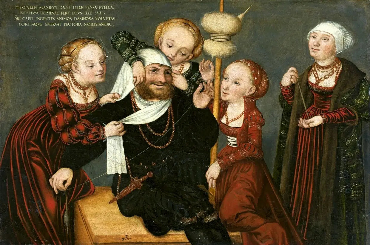 Héraclès et Omphale - Lucas Cranach the Elder image 1 copie de tableau peinte à la main