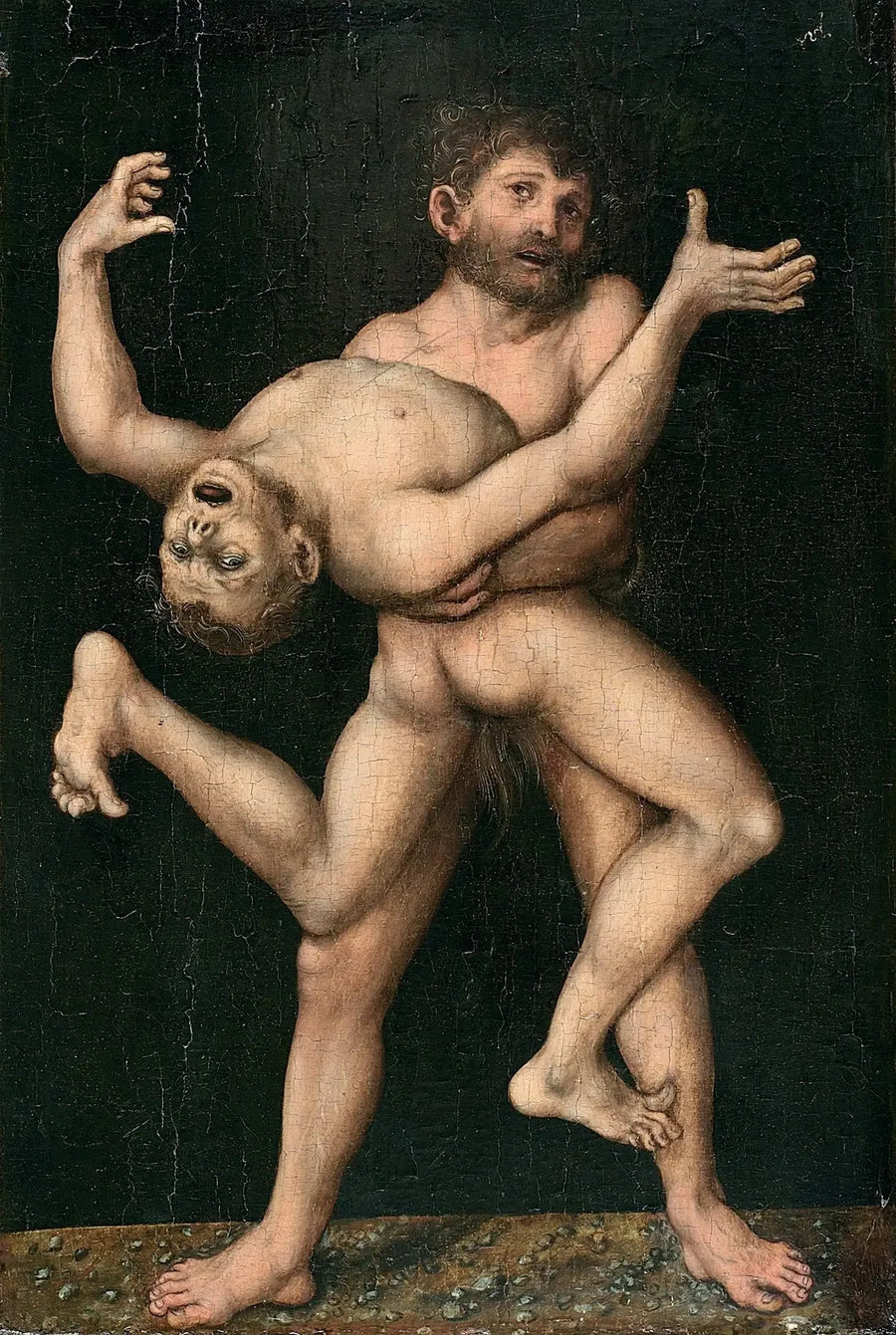 Hercule et Antée - Lucas Cranach the Elder
ฮีโร่และแอนเทีย - ลูคัส ครานัช เดอะ เอลเดอร์