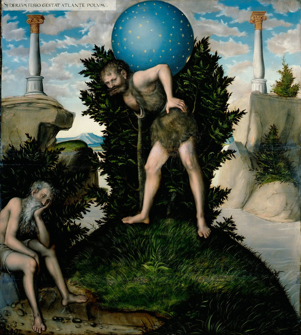 Hercule et Atlas - Lucas Cranach the Elder image 1 tableau peint à l’huile sur toile