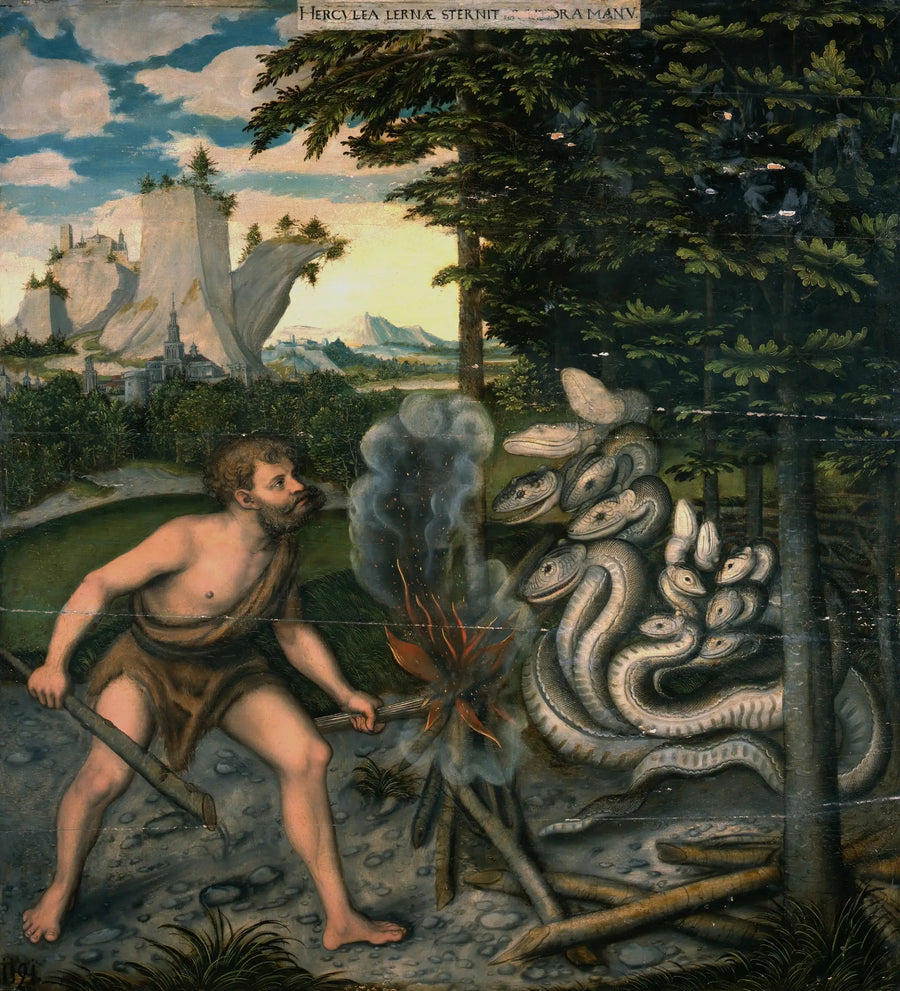 Hercule tuant l'Hydre de Lerne - Lucas Cranach the Elder
ฮีโร่ฆ่าสิงโต Hydra ของ Lerne - ลูคัส ครานัค เดอะ เอลเดอร์