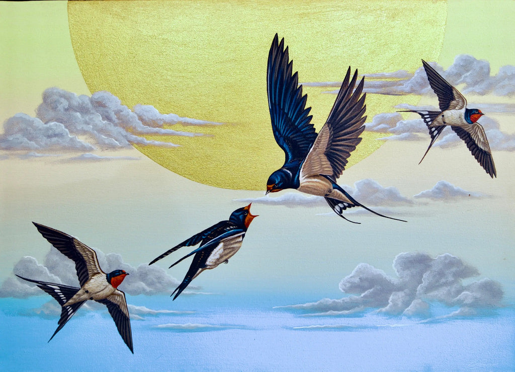 Swallow in the Sky - Thanatchapong | 70 X 50 cm Reproductions de tableaux à la peinture à l’huile