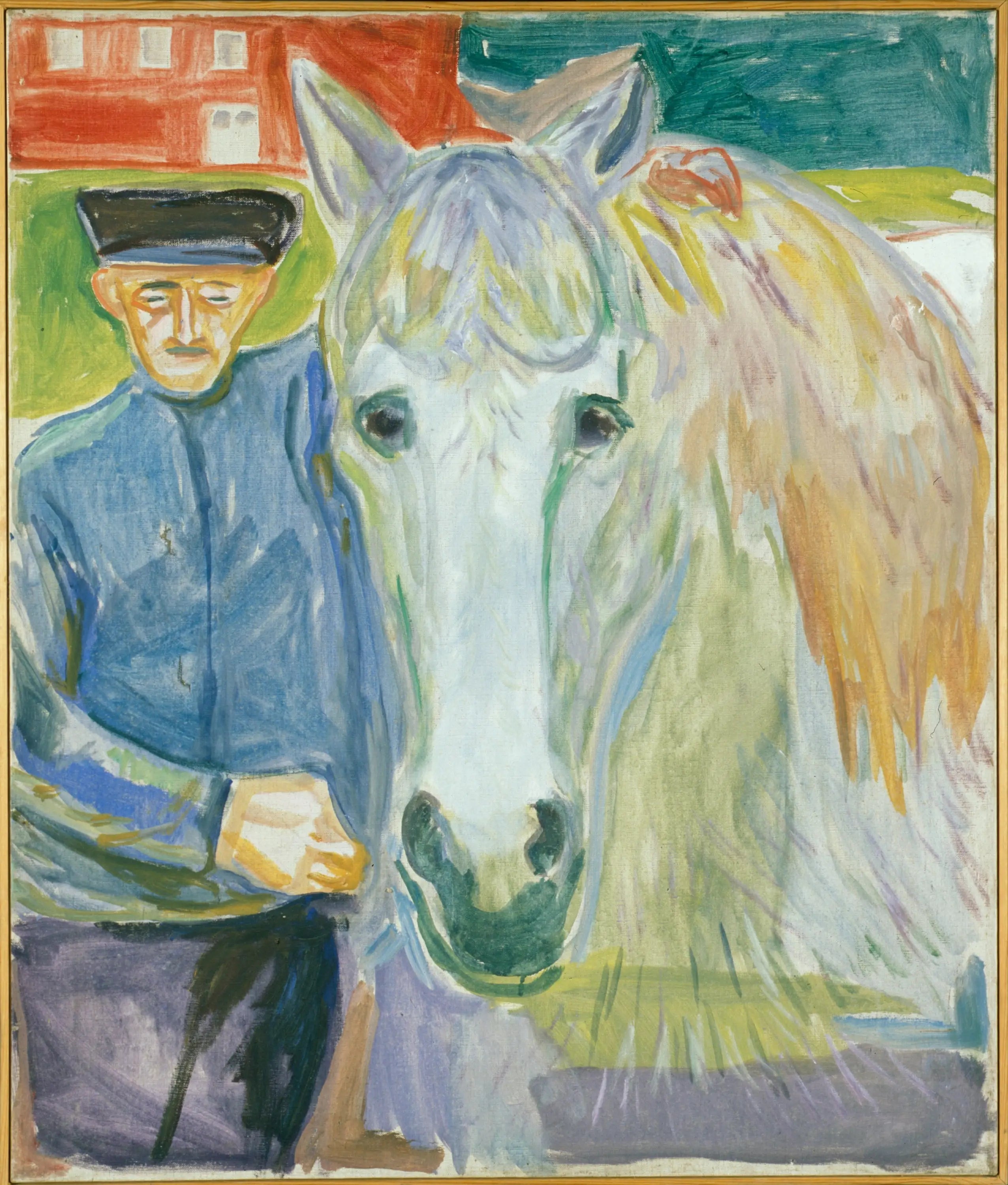 Homme avec un cheval - Edvard Munch image 1 reproduction réalisée par Alpha Reproduction