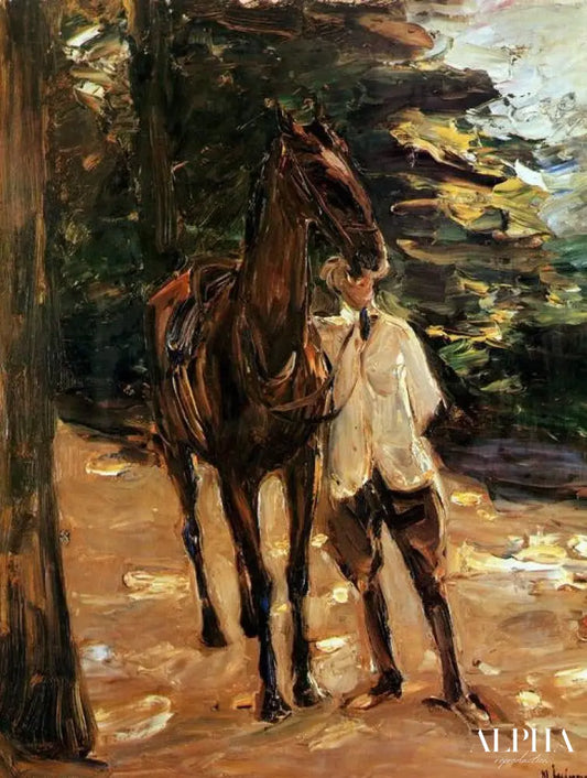 Homme avec un cheval - Max Liebermann - Reproductions de tableaux et peintures haut de gamme