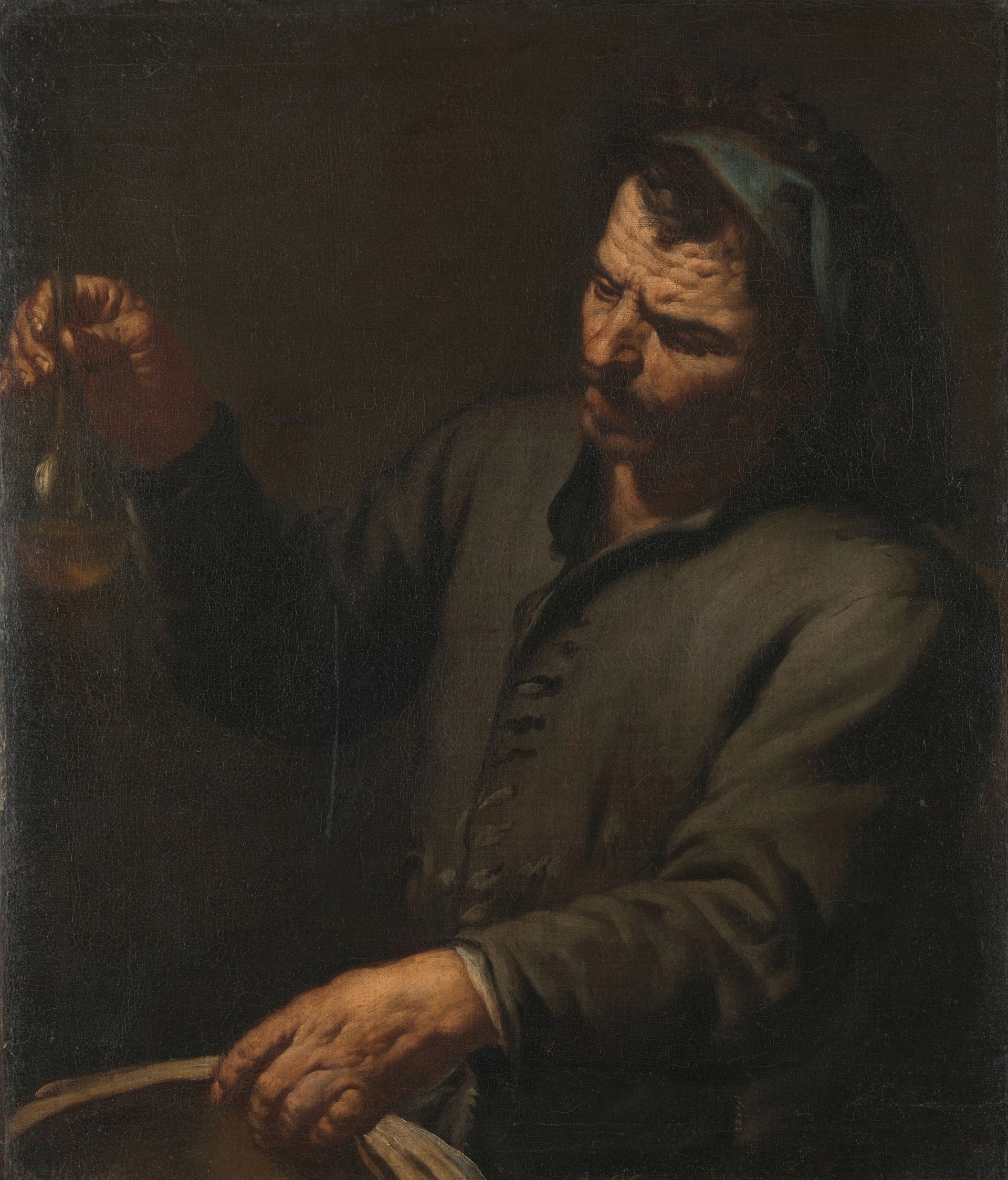 Homme avec urinoir à la main - Antonio Zanchi