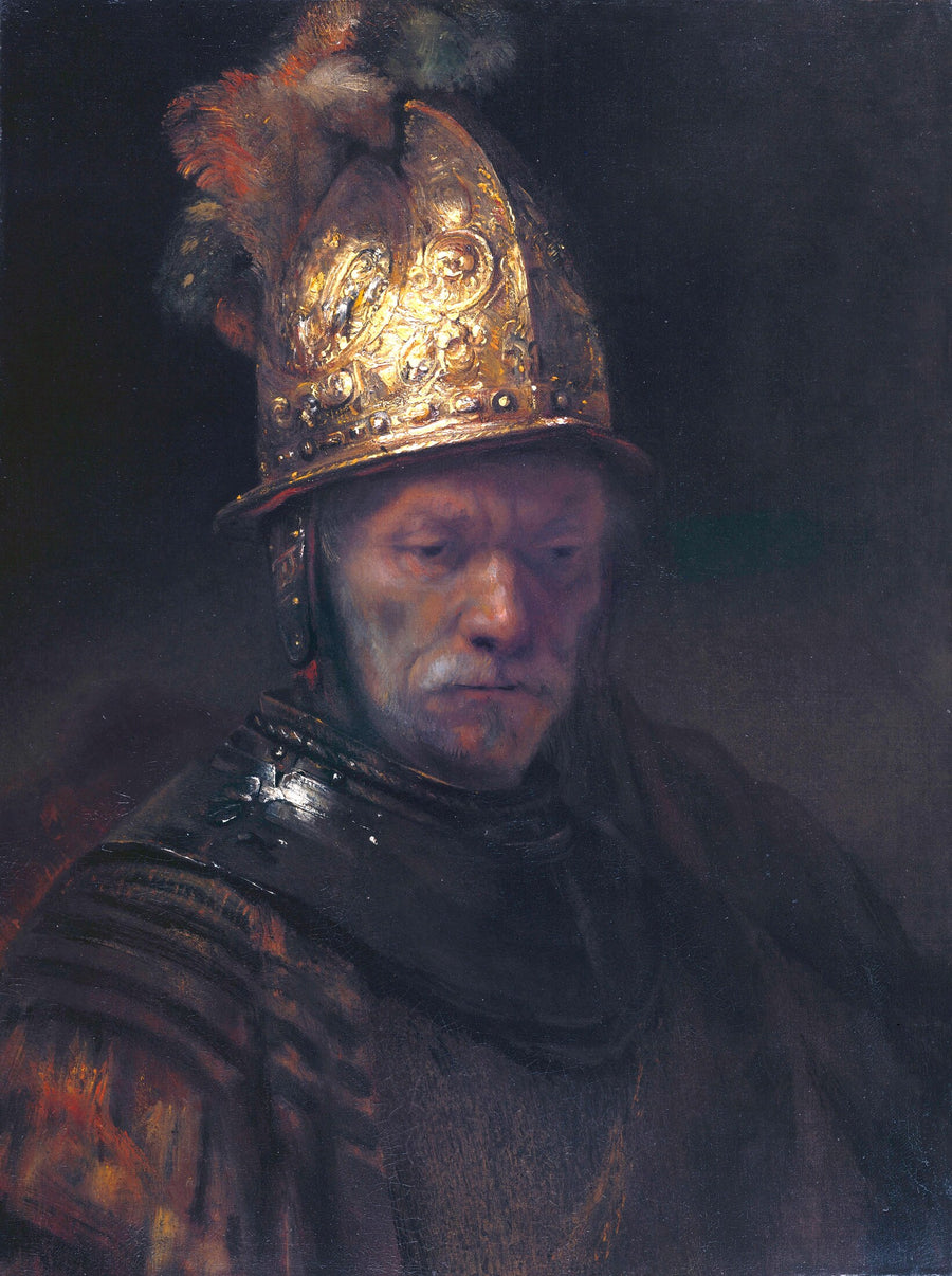 L’Homme au casque d’or, peintre anonyme du cercle de Rembrandt, vers 1650–1660