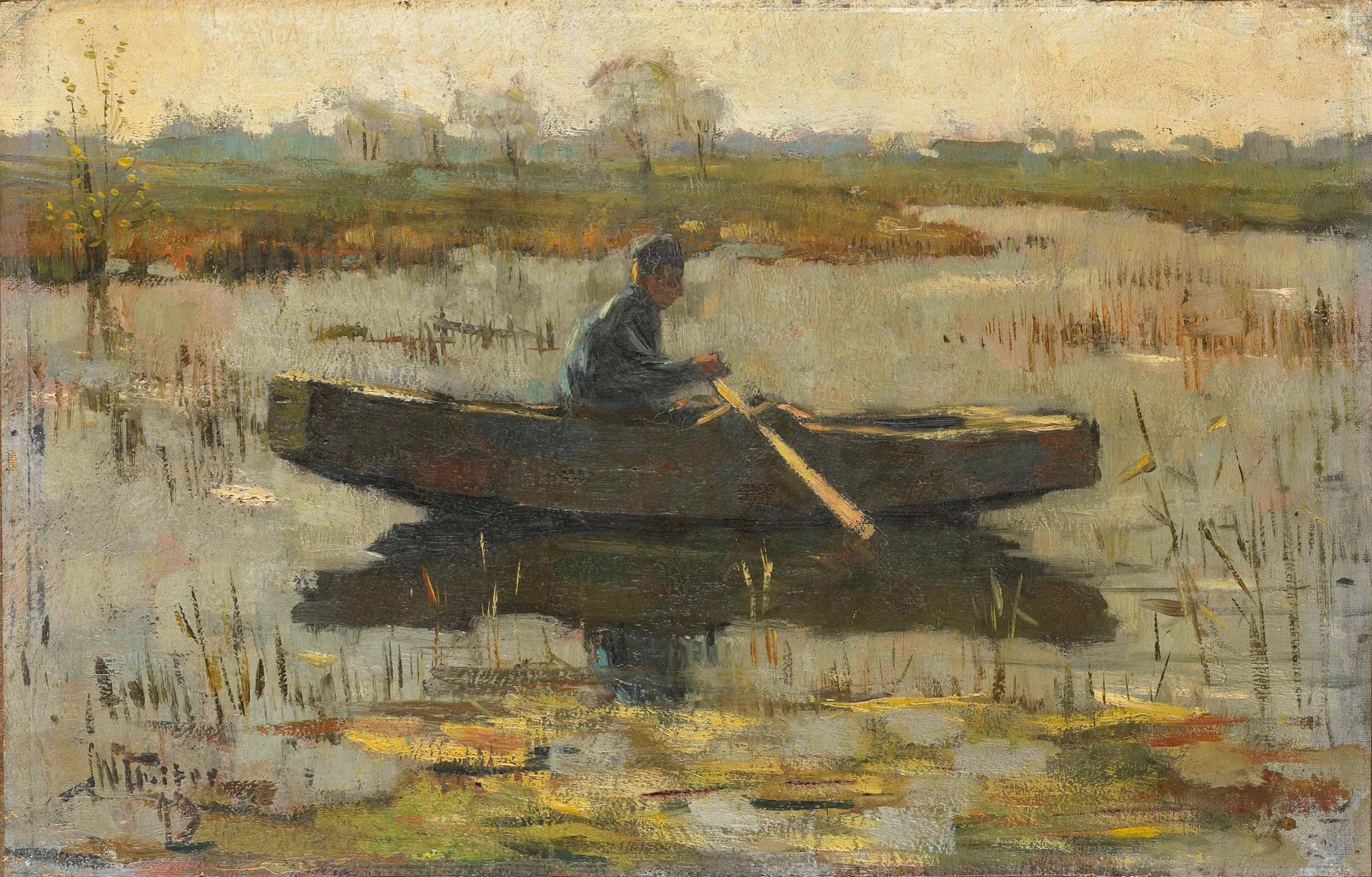 Homme dans une barque - Herman Wolbers
