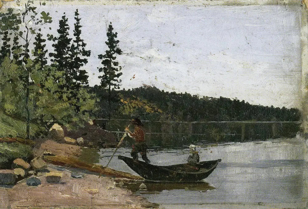Homme et femme dans un bateau - Edvard Munch image 1 copie peinte à la main à l’huile