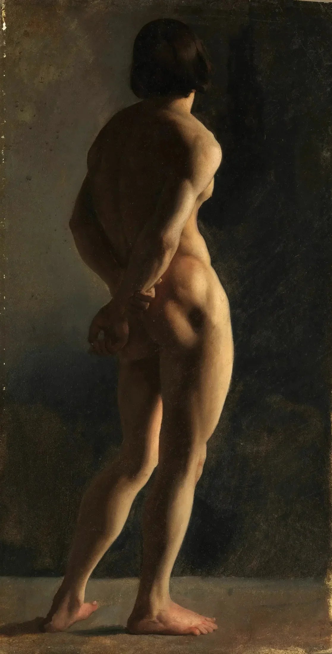 Homme nu, vu de dos - Hippolyte Flandrin image 1 reproduction de peinture à l’huile