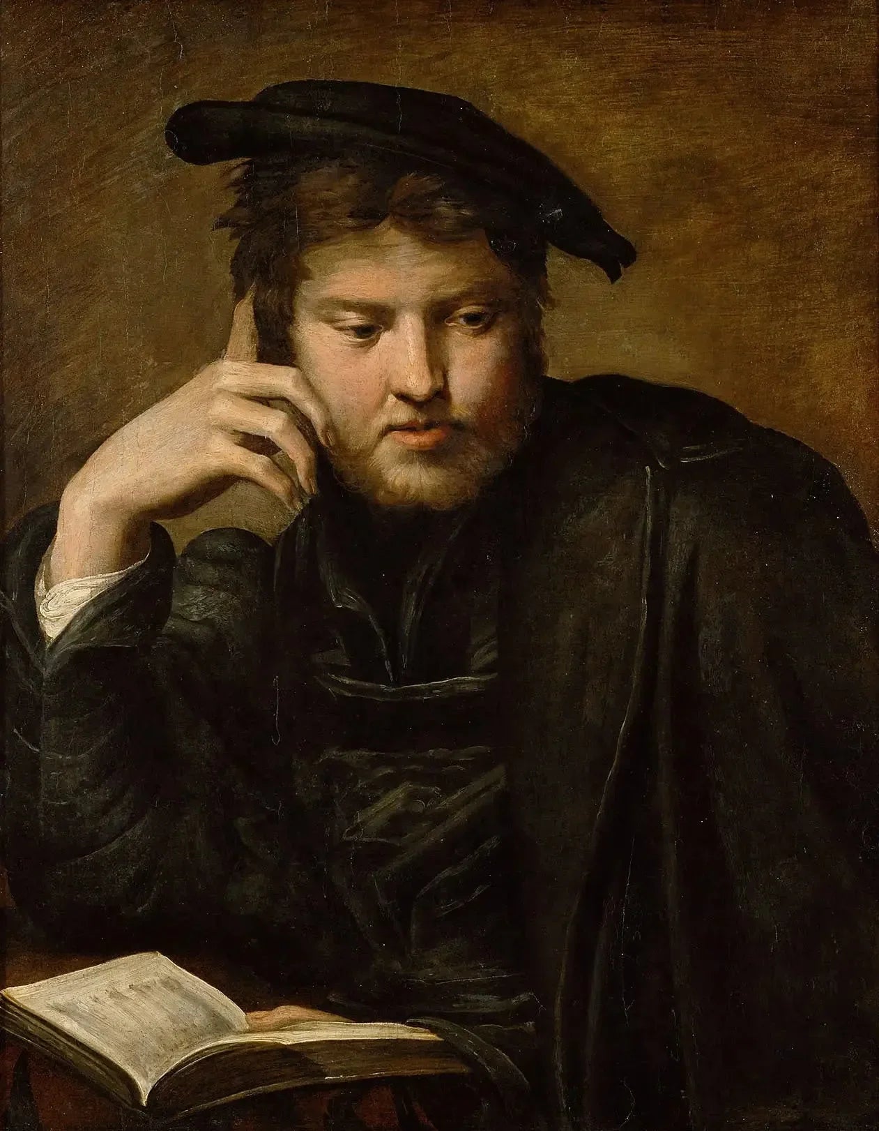 Homme tenant un livre - Parmigianino image 1 copie de tableau peinte à la main