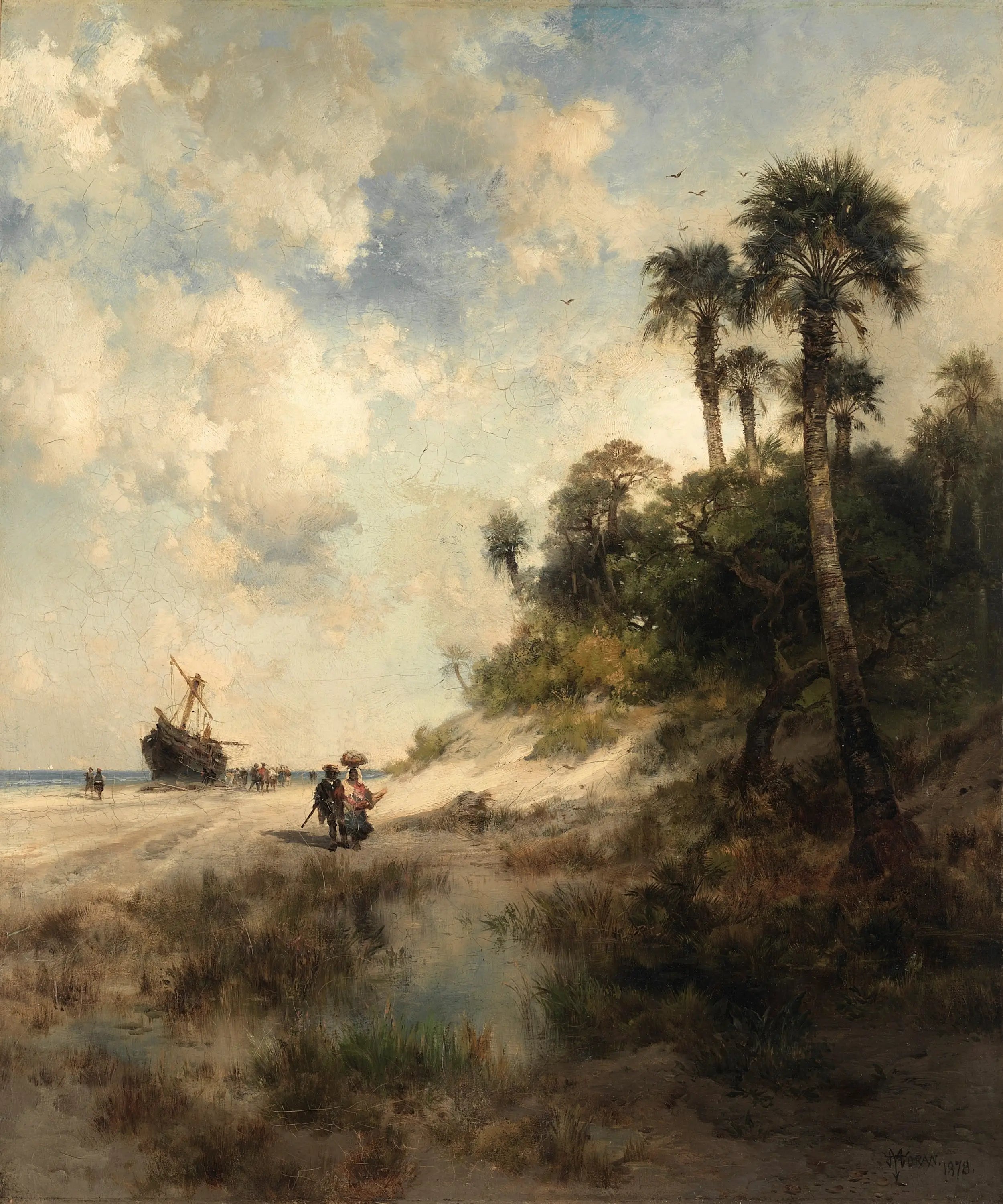 Île de Fort George, Floride - Thomas Moran image 1 reproduction de peinture à l’huile