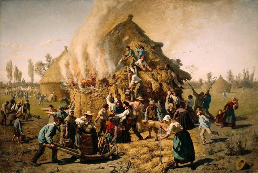 ไฟไหม้ในฟาง - Jules Breton
