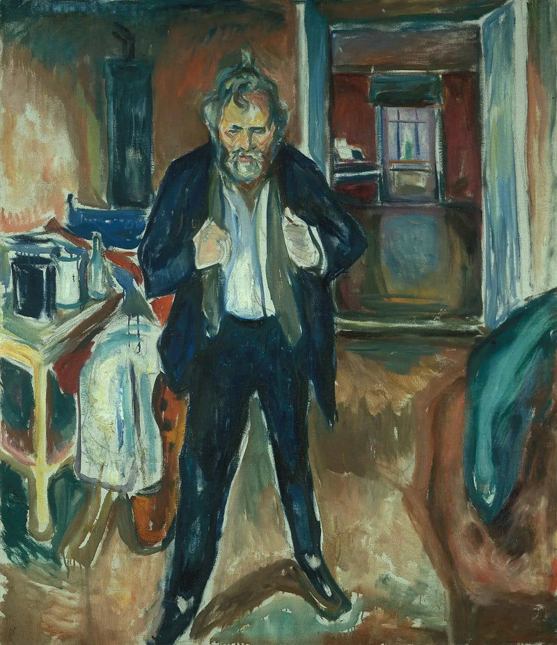 อ insomnia. ภาพเหมือนตนเองในความวุ่นวายภายใน - Edvard Munch
