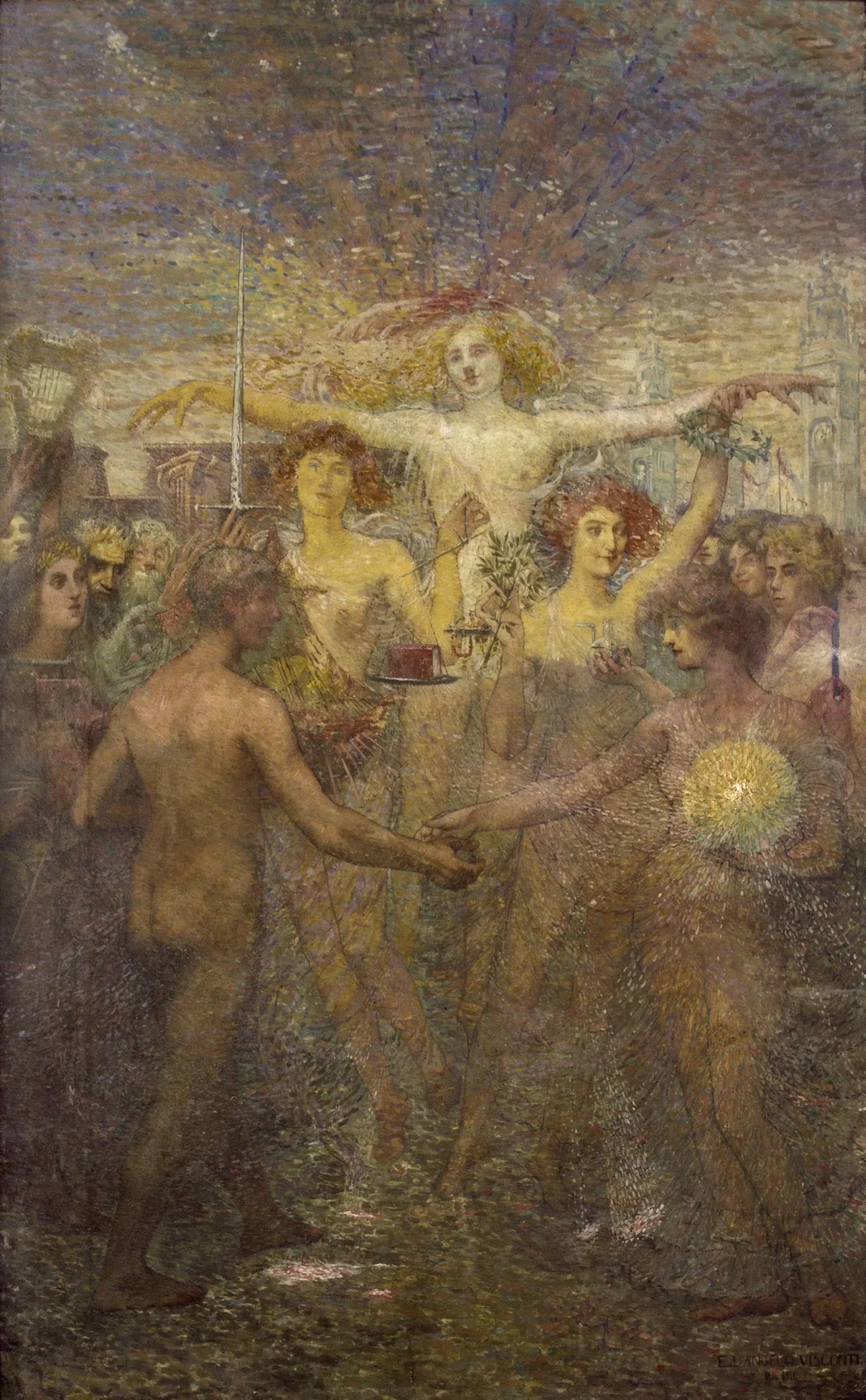 Instrução (Solidariedade Humana) - Painel da Biblioteca Nacional - Eliseu Visconti image 1 copie peinte à la main à l’huile