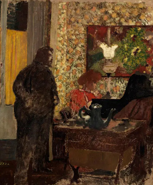 ภายในพร้อมมีเซีย นาทานสัน เล่นเปียโน - Édouard Vuillard