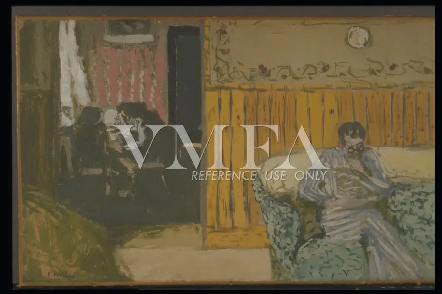ภายในพร้อมชายคนหนึ่งอ่านหนังสือ - Édouard Vuillard