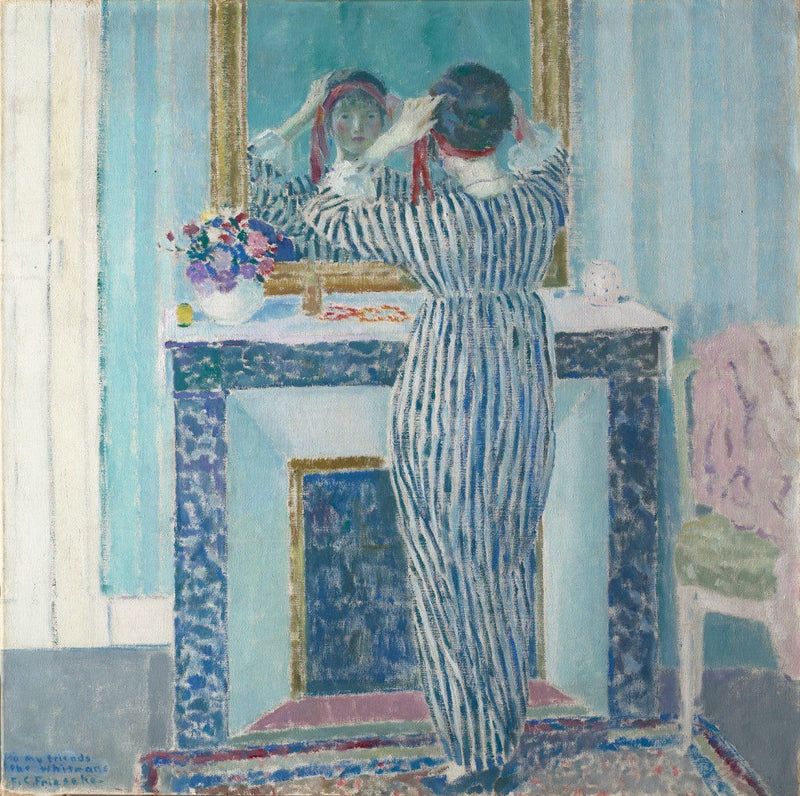 ภายในสีน้ำเงิน : Giverny (Le Ruban rouge) - Frederick Carl Frieseke