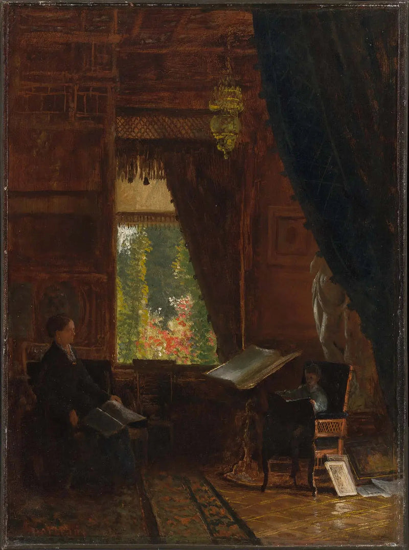 ภายในห้องสมุด - Albert Bierstadt