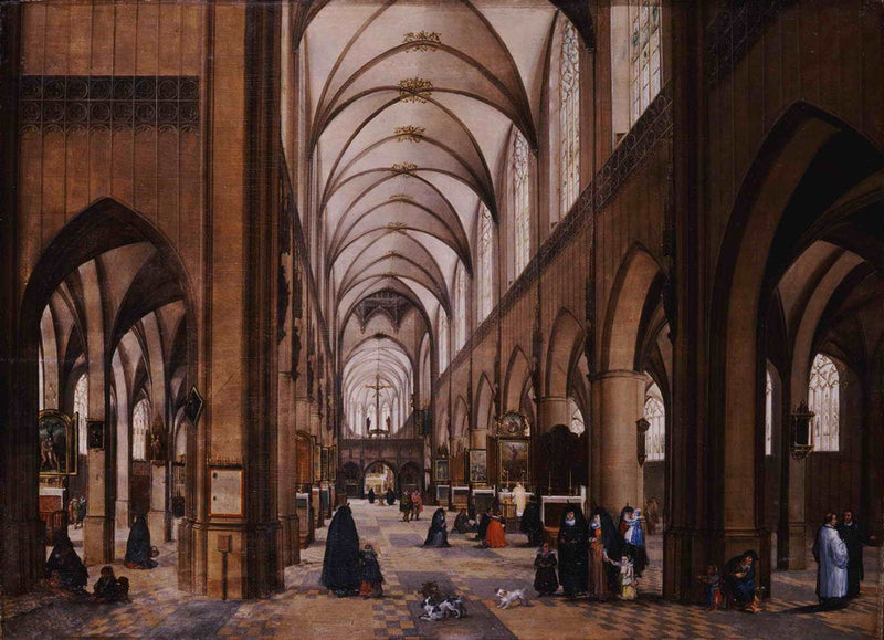 Intérieur de la cathédrale d'Anvers. - Jan Brueghel l'Ancien