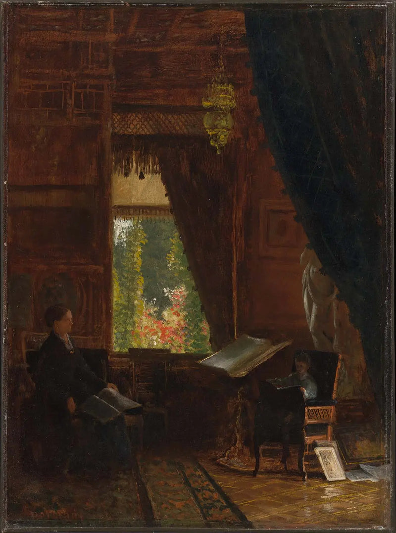 ภายในห้องสมุด - Albert Bierstadt