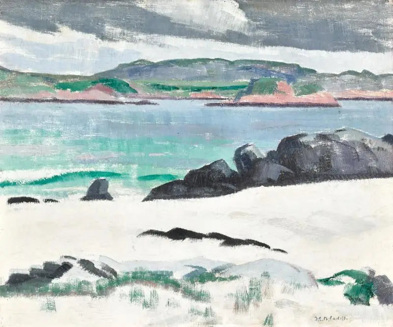 Iona Cows Rock et le Ross de Mull - Francis Cadell - Alpha Reproduction