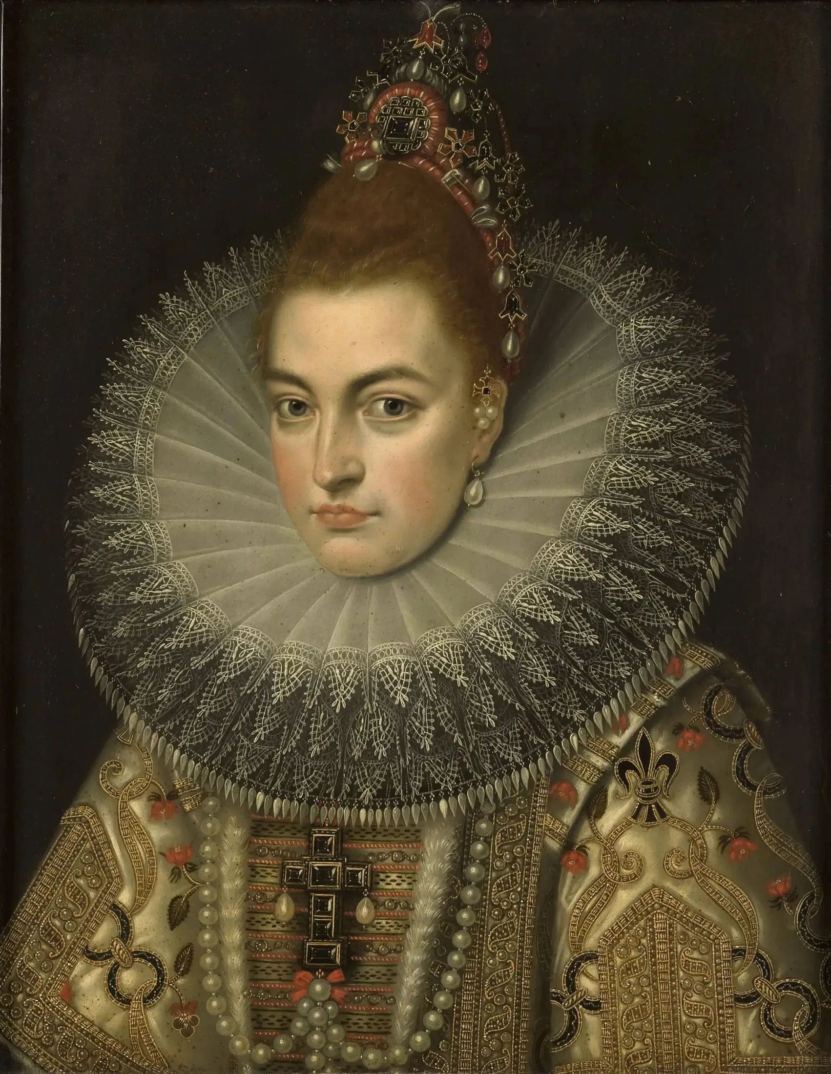 Isabelle Claire Eugénie, épouse de l'archiduc Albert VII - Frans Pourbus the Younger image 1 reproduction artisanale de tableau