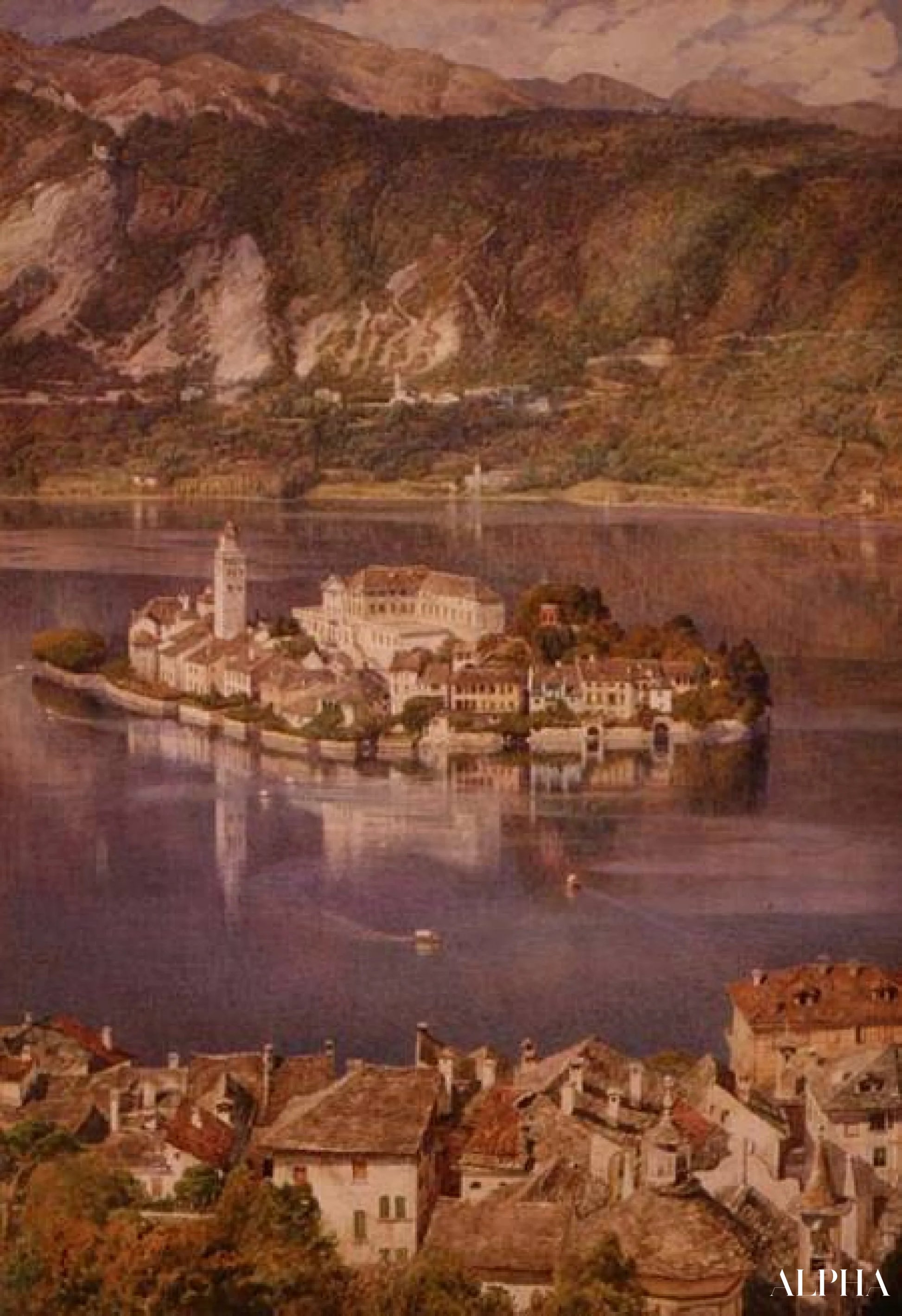 Isola San Giulio, lac d'Orta - Edward Poynter - Reproductions de tableaux et peintures haut de gamme