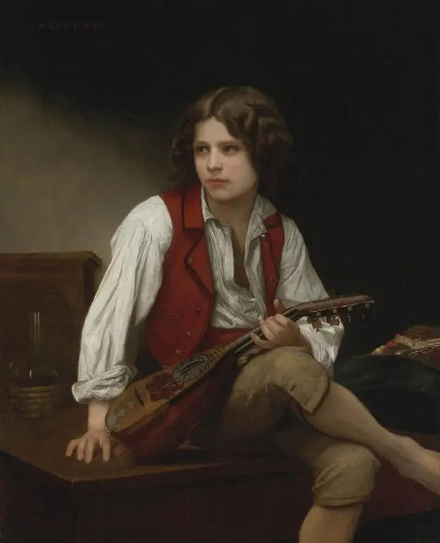 Italien à la mandoline - Bouguereau image 1 reproduction artisanale de tableau