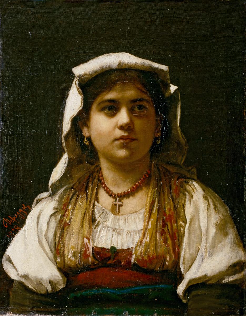 Italienisches Mädchen - Franz Defregger image 1 reproduction réalisée par Alpha Reproduction