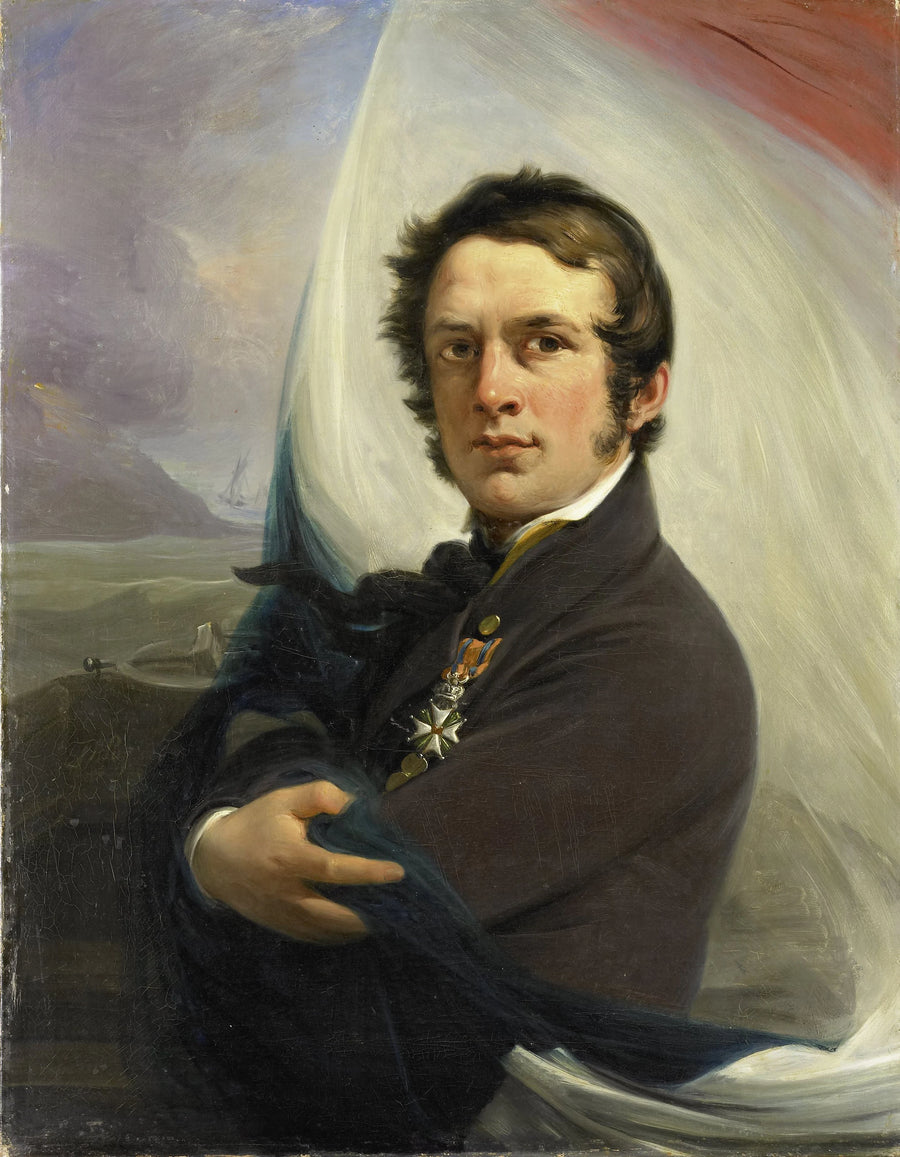 Jacob Hobein (1810-1888). Sauveur du drapeau néerlandais sous le feu ennemi, 18 mars 1831 - Jan Willem Pieneman