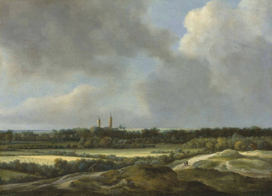 Vaste paysage avec champs de céréales et Heemstede au loin - Jacob van Ruisdael