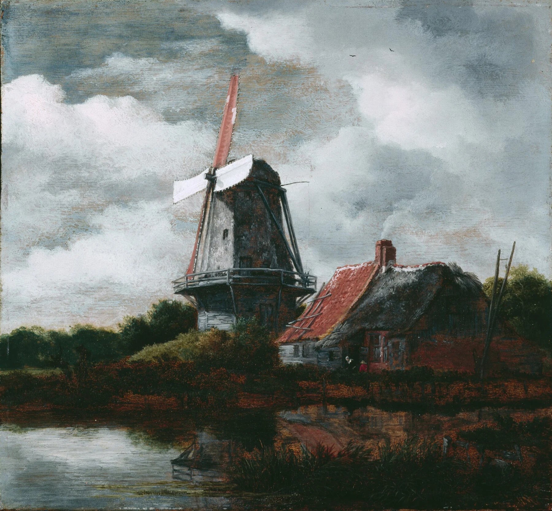 Ferme et moulin à vent, peinture de Jacob van Ruisdael