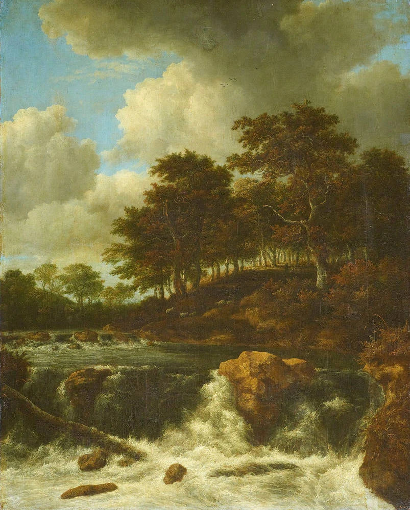 Cascade devant une pente boisée - Jacob van Ruisdael