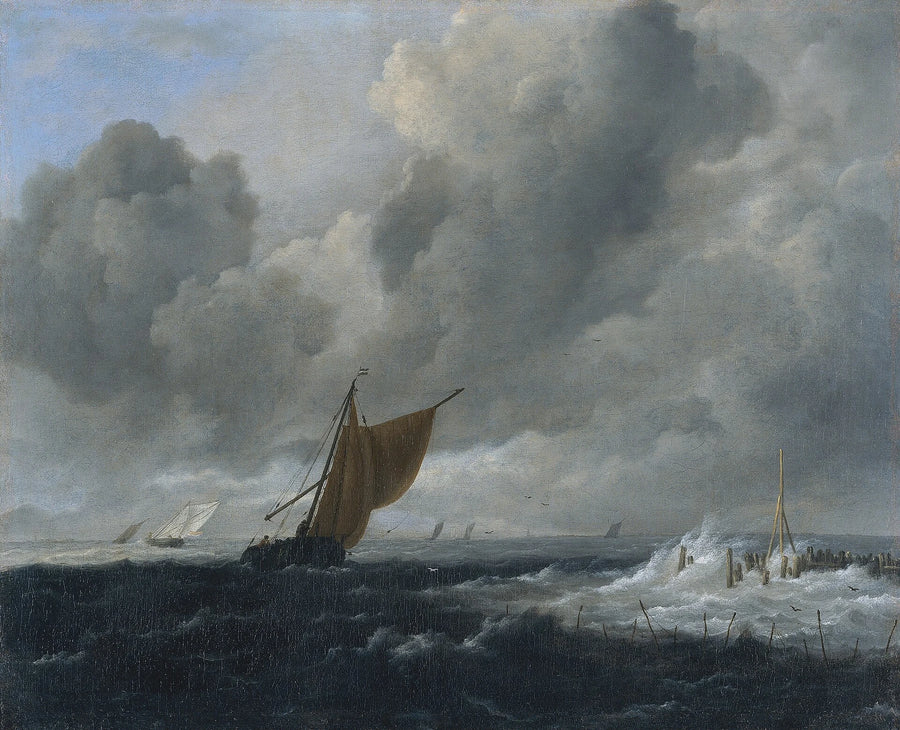 Mer orageuse avec voiliers - Jacob van Ruisdael