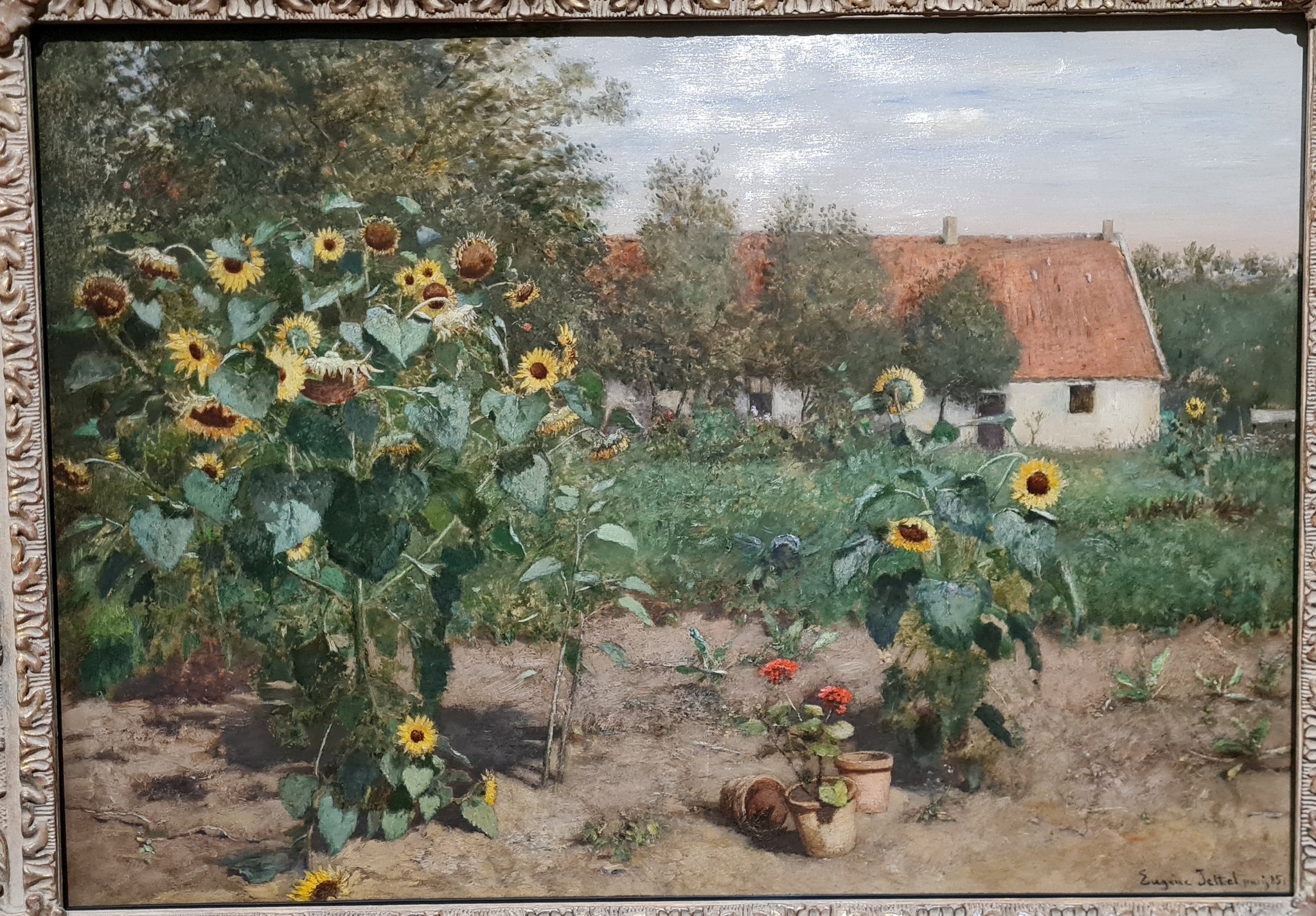 Jardin aux tournesols de Eugen Jettel, reproduction du tableau