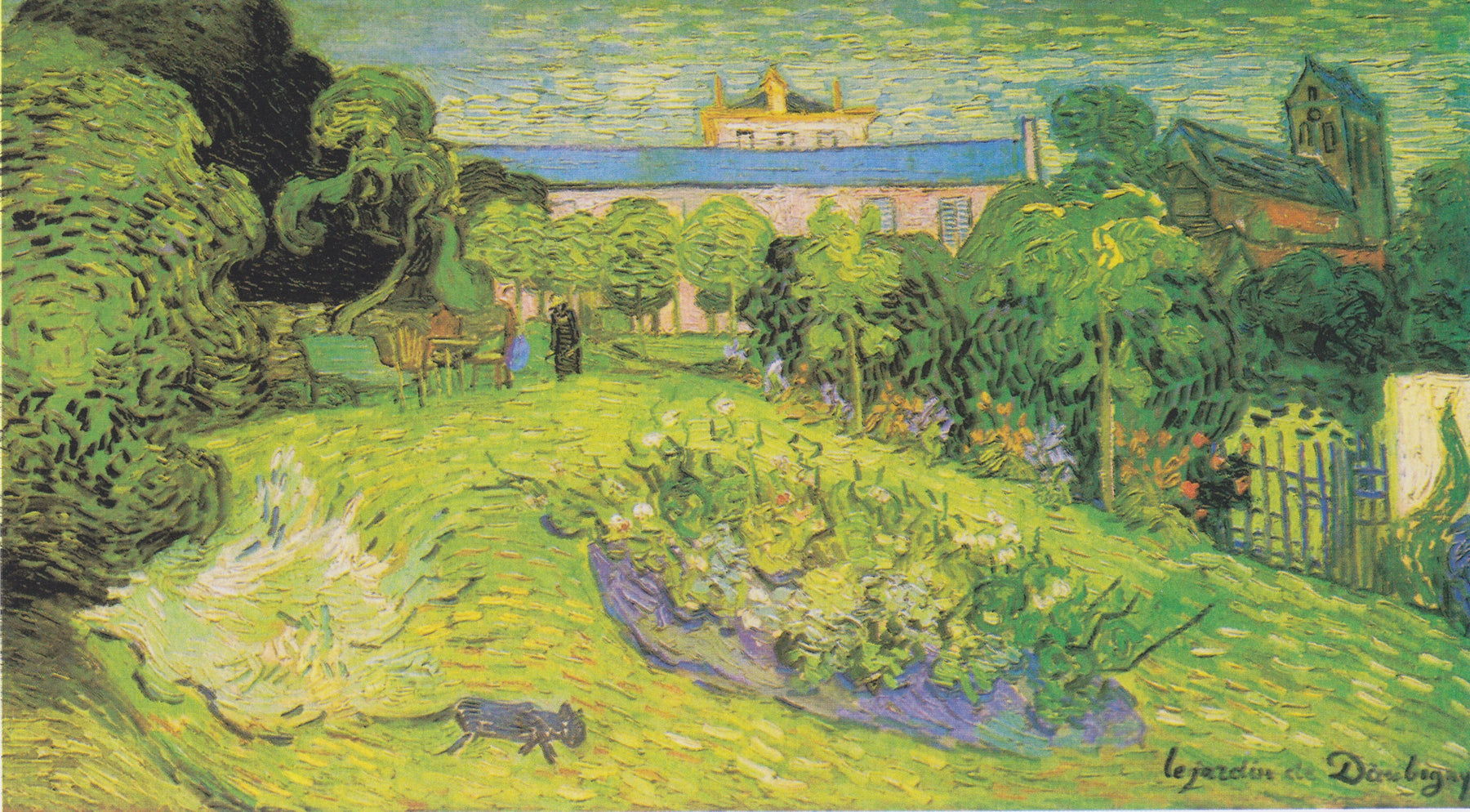 Le Jardin de Daubigny avec un chat de Vincent van Gogh, juillet 1890