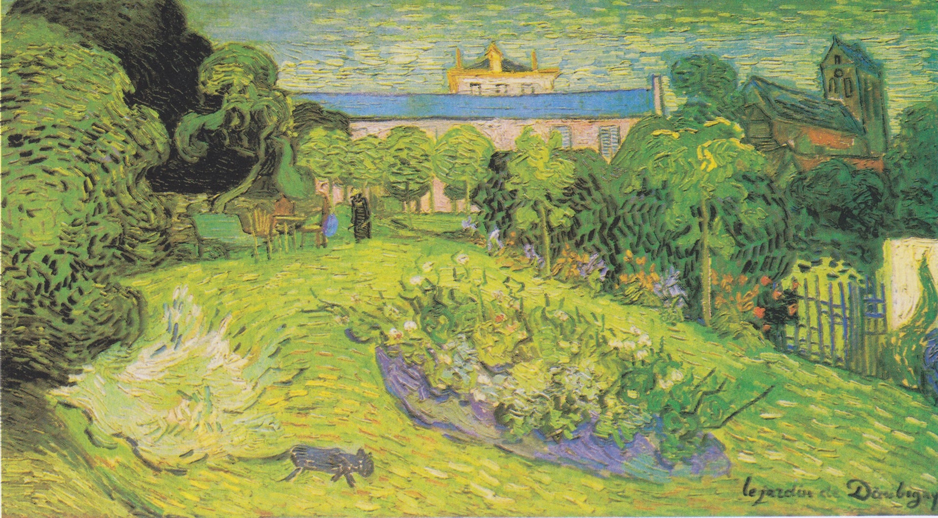 Le Jardin de Daubigny avec un chat de Vincent van Gogh, juillet 1890