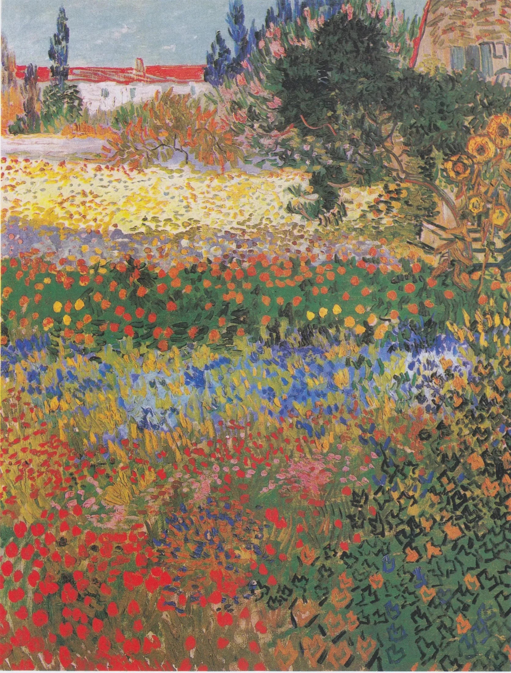 Jardin de fleurs - Vincent van Gogh image 1 reproduction de peinture à l’huile