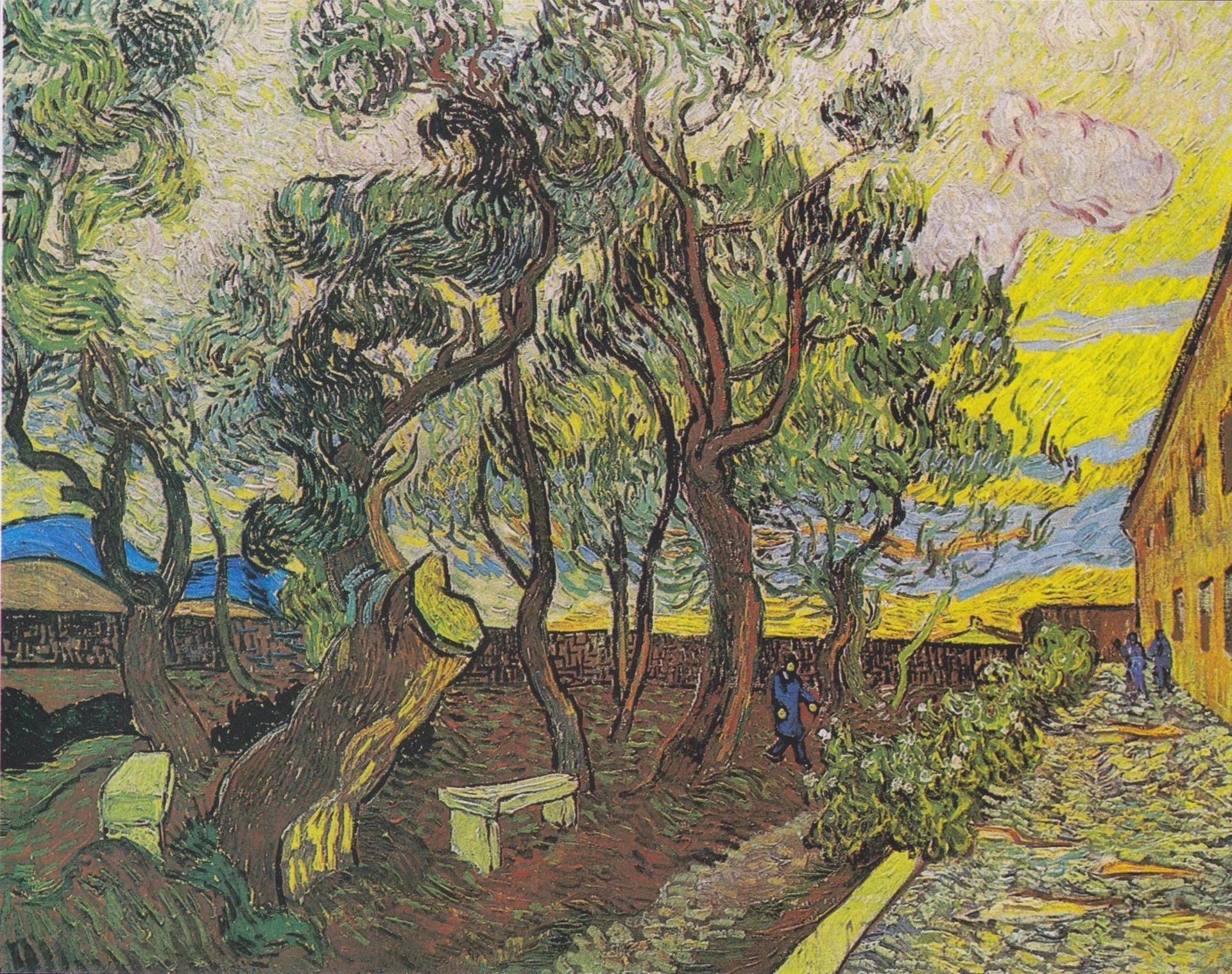 Jardin de l'hôpital Saint-Paul à Saint-Rémy - Vincent van Gogh image 1 copie peinte à la main à l’huile