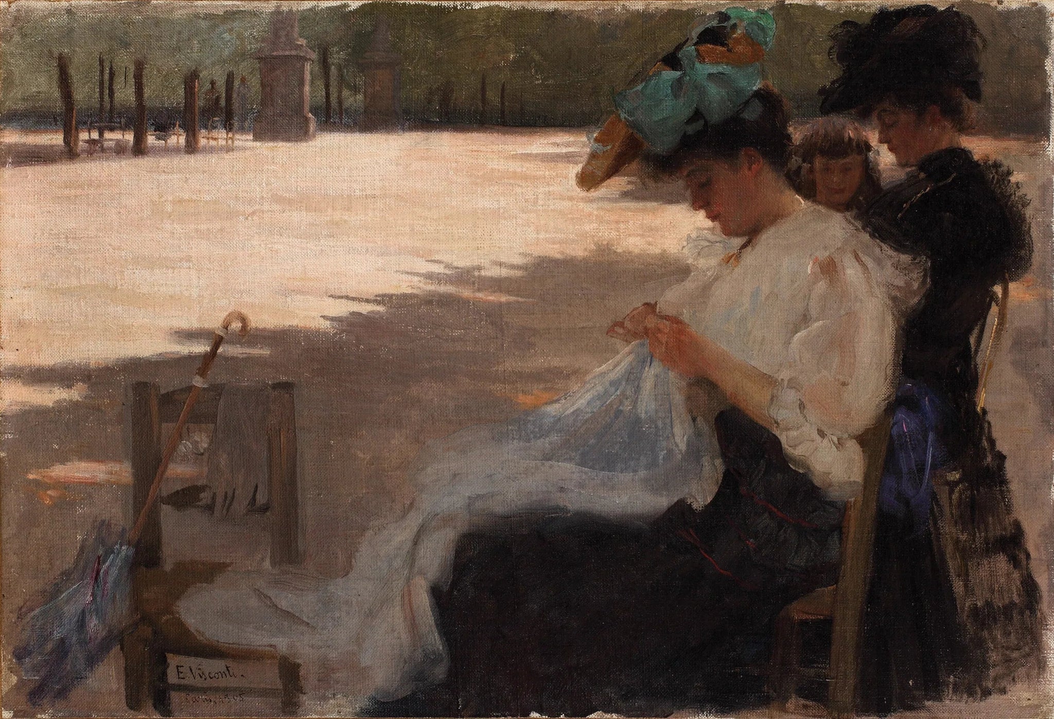 Jardin du Luxembourg - Eliseu Visconti image 1 copie peinte à la main à l’huile