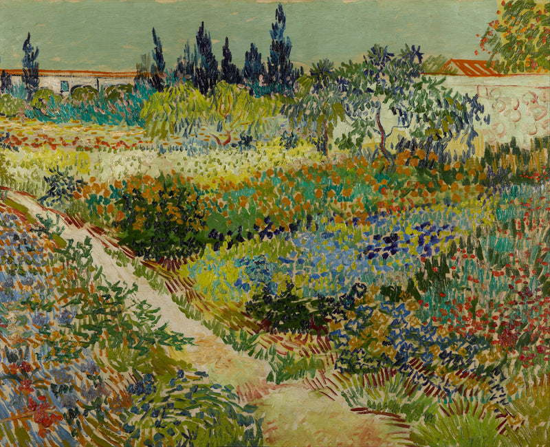 สวนดอกไม้พร้อมทางเดิน - Vincent van Gogh